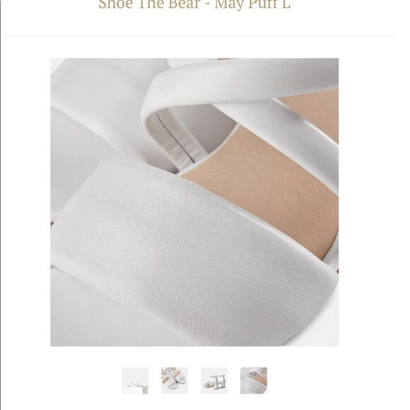 Anthropologie White Sandal Shoe The Bear Sandal May Puff Leather Heel Sandals - Picture 12 of 13